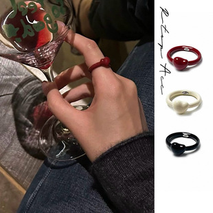 RTEP 纯铜爱心珐琅*秦岚戚薇同款安可拉红戒指小众设计时尚高级感