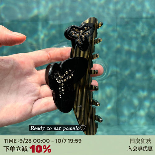 娜娜同款！花朵法式条纹鲨鱼夹