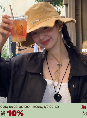 RTEP 高版本*爱心小牛皮fever同款黑色皮革项链绳银色长款毛衣链