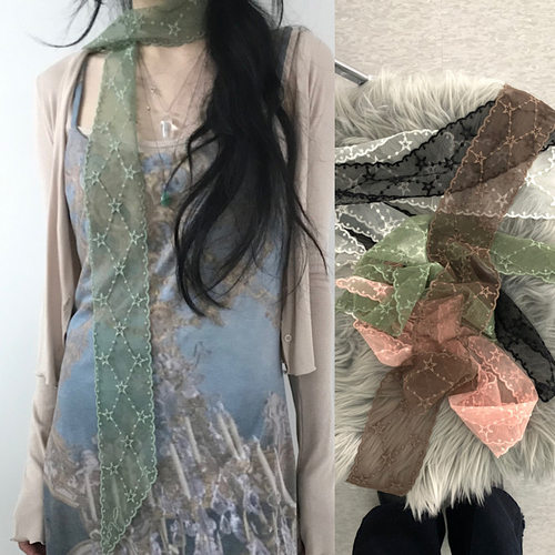 小众y2k星星刺绣千禧辣妹围巾
