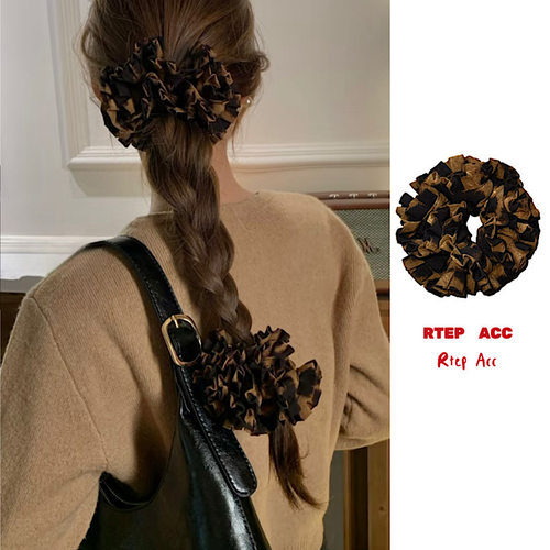 高品质手工豹纹绣球花发圈