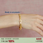 RTEP 手工镀真金Apres ski珍珠手镯西班牙精工制复古做旧小众手环