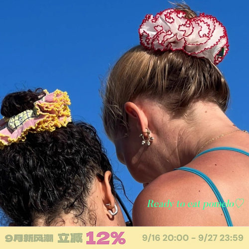 好品质！！法式格纹少女发圈