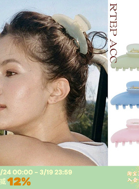 RTEP 小众emijay经典款清透绿色粉色醋酸鲨鱼夹大号抓夹百搭新色