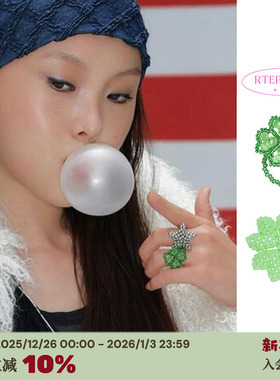 韩国ins幸运四叶草戒指