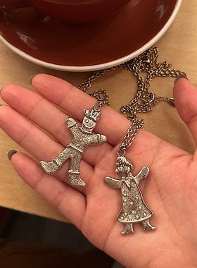 重工哑金色~小朋友钻石镶嵌项链