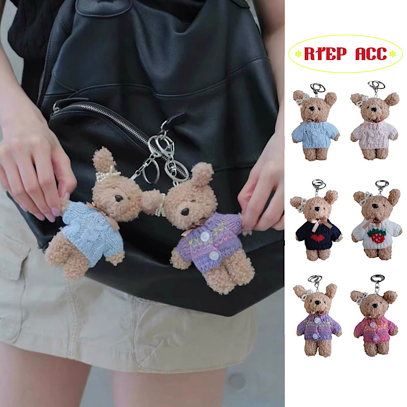 毛衣小熊ins韩国进口蝴蝶结珍珠