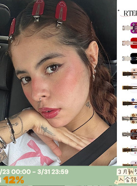 RTEP emijay同款高品质醋酸闪耀钻石五角星可爱无痕边夹发夹