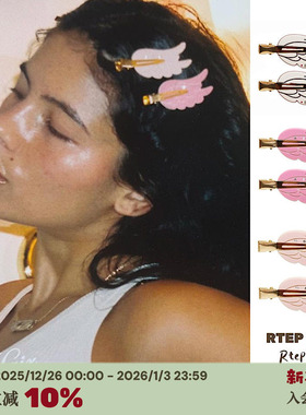 RTEP 定制emijay线条翅膀双层发夹醋酸少女侧边夹刘海夹子无痕夹