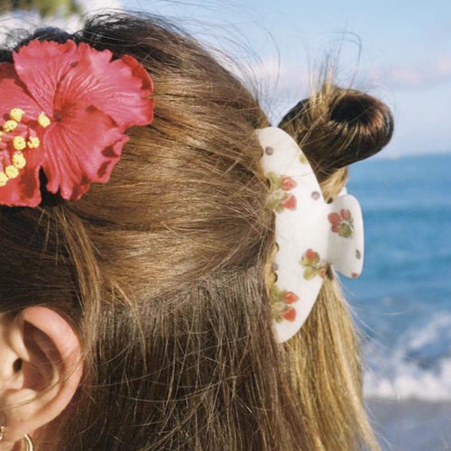 野生草莓抓夹蓝莓图案醋酸大号