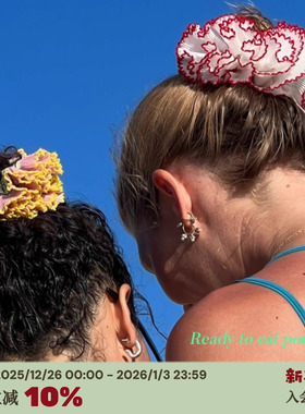 RTEP 高版本*酒窝小卷goodsquish法式手工格纹花边大肠发圈丸子头