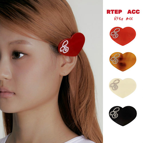 自制小众爱心水钻镶嵌g字母发夹