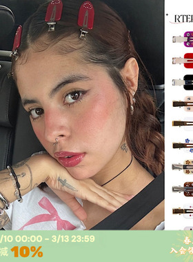 RTEP emijay同款高品质醋酸闪耀钻石五角星可爱无痕边夹发夹