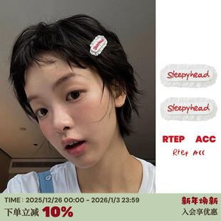 RTEP 日系发夹充棉布边夹发夹蕾丝花边发饰 小众刺绣耳仔哥哥同款