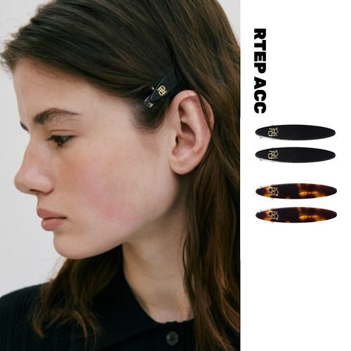 法式小金标椭圆侧边夹醋酸