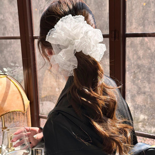 RTEP 仙女系goodsquish蕾丝少女发圈多层刺绣高级感大肠花朵发绳