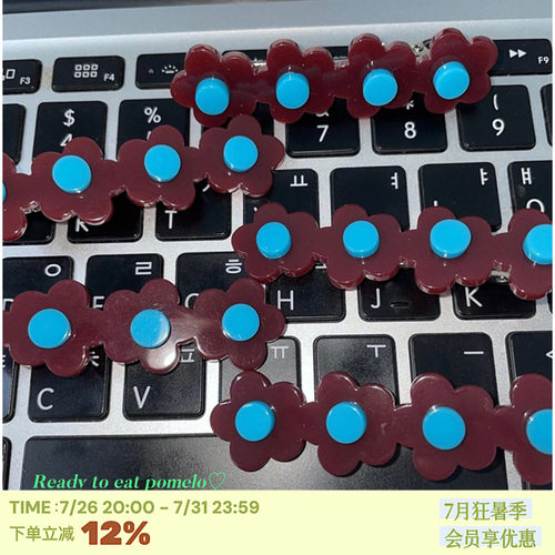 定制usite韩国小众ins紫红色发夹