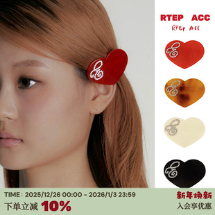 RTEP 自制小众爱心水钻镶嵌g字母发夹可爱边夹子刘海夹弹簧夹新款