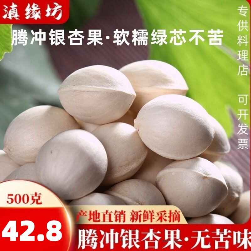 2026年云南腾冲新鲜糯白果银杏果古树绿芯香甜软糯无苦味包邮500g