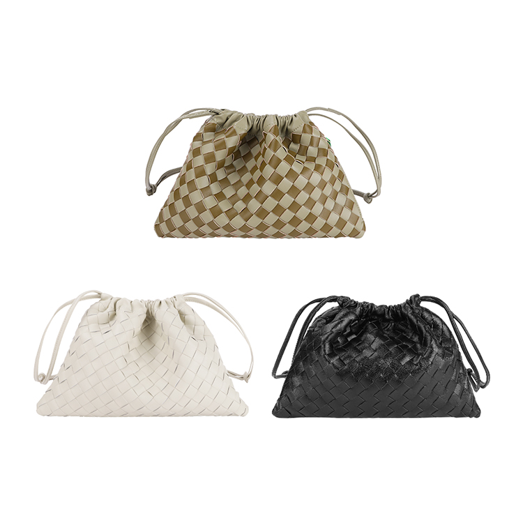 JCCS新款真皮饺子包女士斜挎单肩束口编织日常通勤小软包