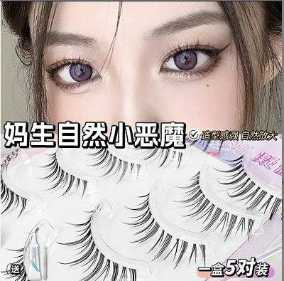 一片式透明细梗眼睫毛懒人