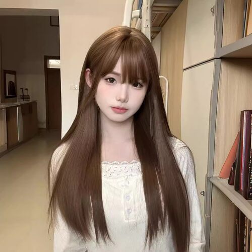 假发女长发圆脸自然甜美长直