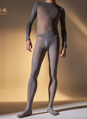 秋冬季男士120D天鹅绒连体衣紧全身连体保暖塑形塑身美体打底袜