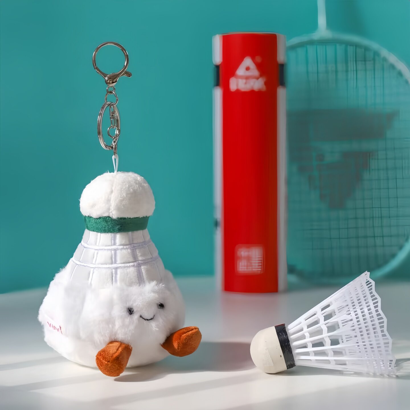 八斤八可爱球长羽毛球玩偶毛绒书包包挂件国羽同款公仔钥匙扣饰品