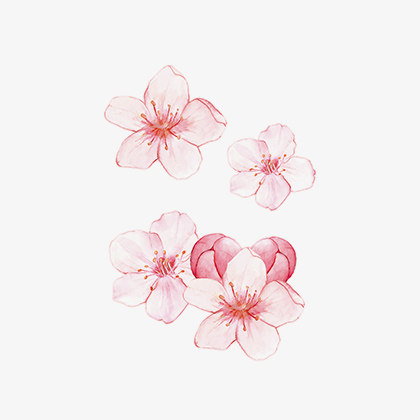 古风粉色桃花锁骨手腕清新田园风仿真刺青防水个性表演时尚纹身贴