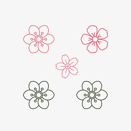 樱花桃花梨花小花朵小清新花钿粉色可爱眉角脸贴花瓣ins纹身贴纸