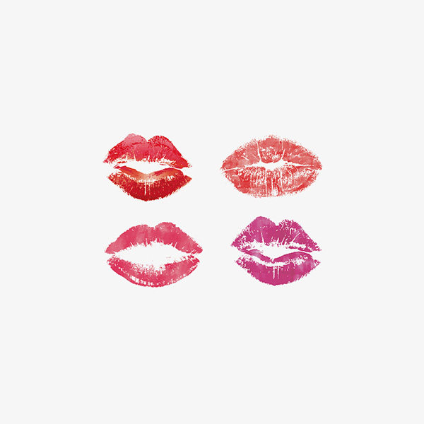 4枚仿真口红纹身贴恶搞口红唇印防水纹身贴