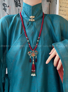 明制汉服烧蓝软璎珞项链