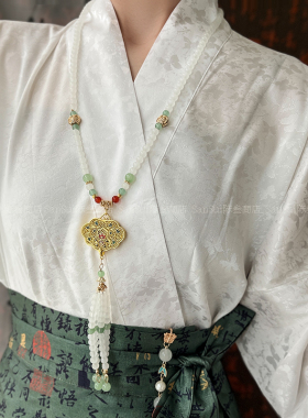 金丝锁背云流苏璎珞项链