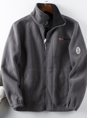 春夏Nuowei抓绒衣男士立领加厚保暖户外登山战术夹克摇粒绒开衫