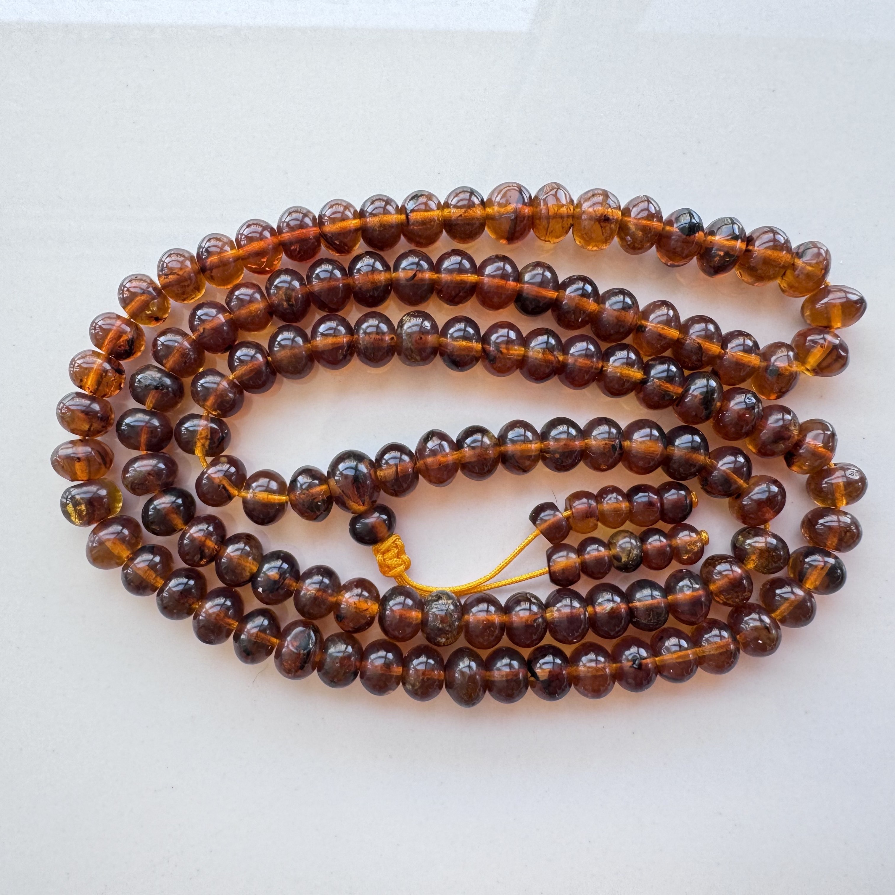 假一赔十 纯天然抚顺琥珀 药珀 6毫米 项链108粒 手工苹果圆