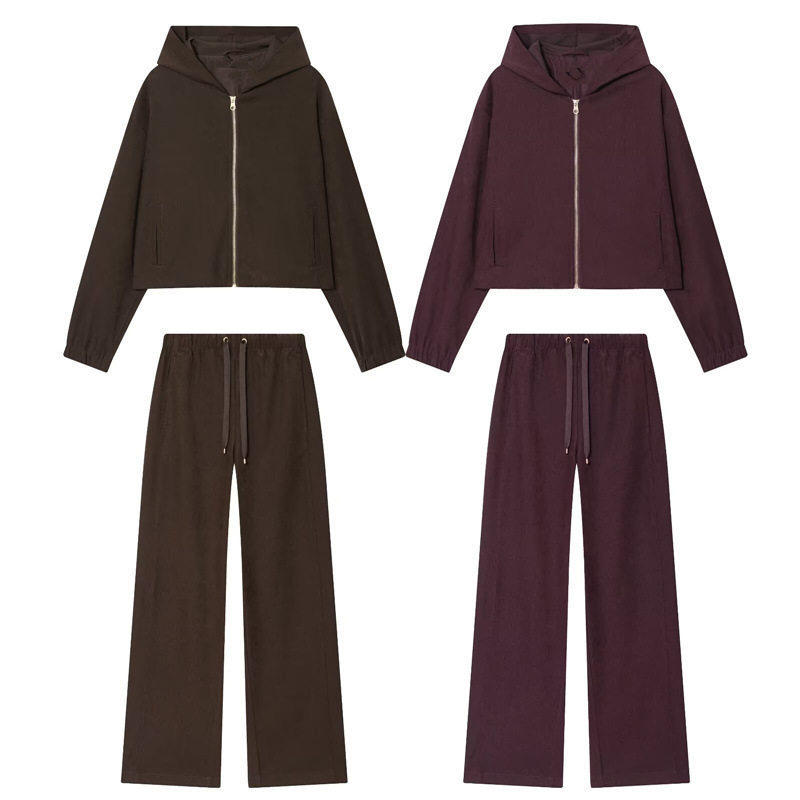 女士休闲秋季新款连帽飞行员拉链夹克卫衣外套+垂感抽绳垂感长裤,女装/女士精品,时尚套装,淘宝优惠券,粉丝福利购,淘宝优惠卷