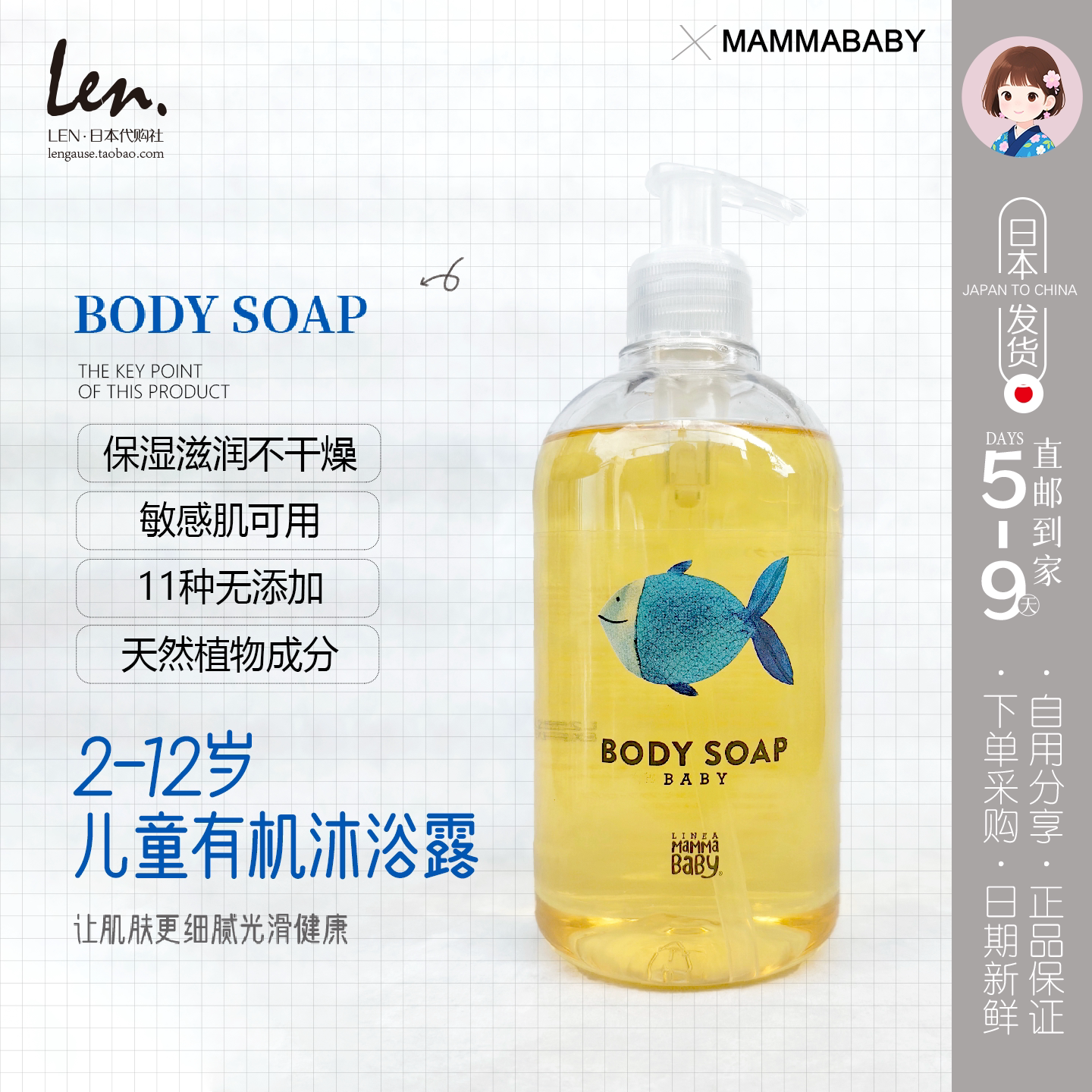 MAMMABABY儿童沐浴露意大利温和