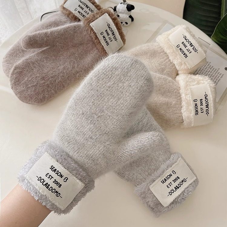 手套女冬季加绒保暖可爱