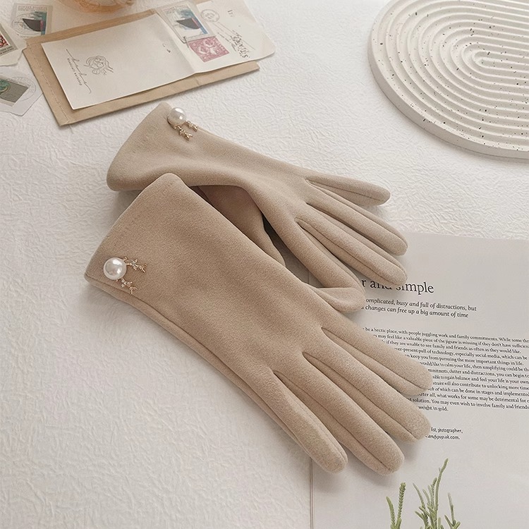 手套薄款女冬季加绒德绒保暖