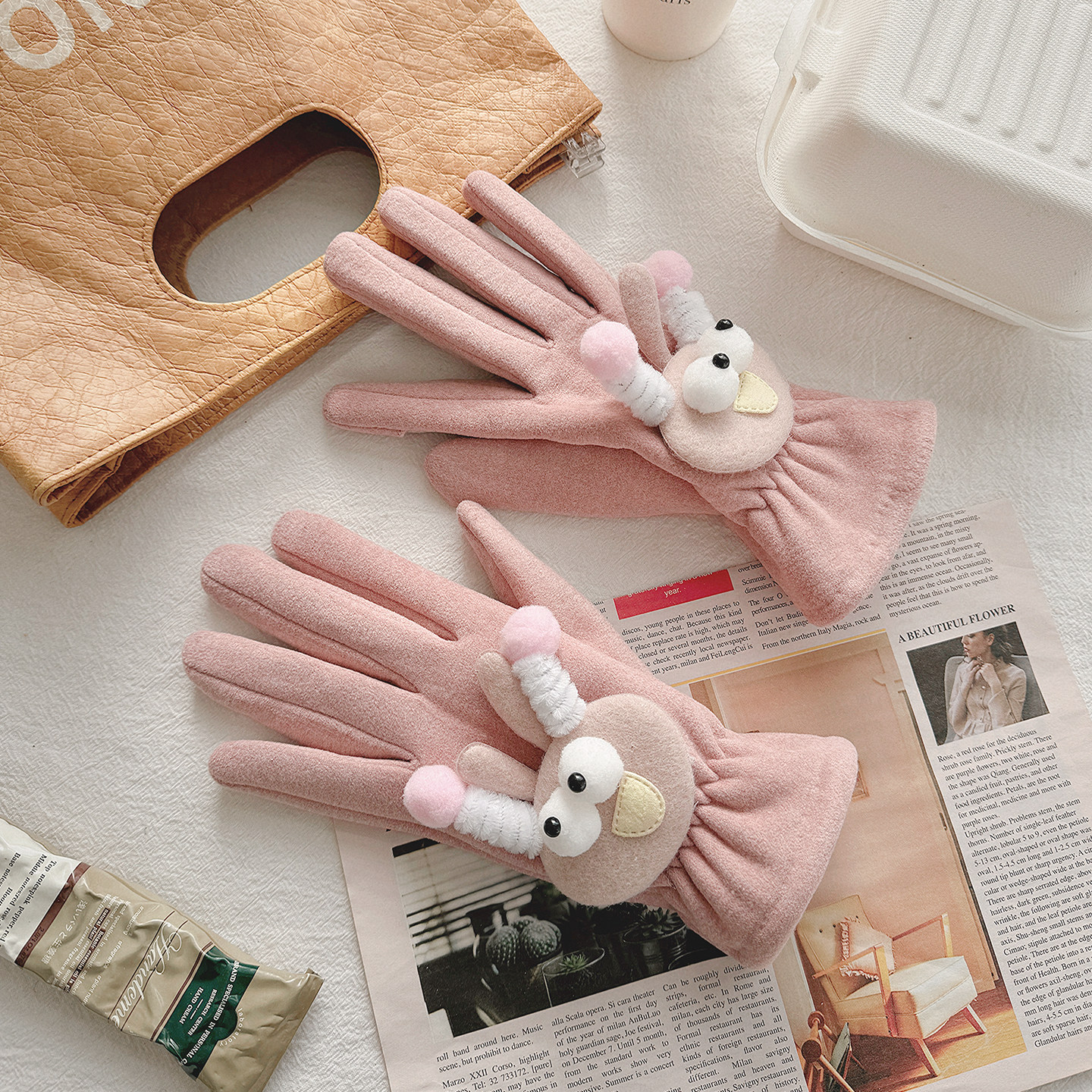 手套女保暖加绒加厚防寒可爱卡通兔子防风可触屏骑行春秋冬季骑车,服饰配件/皮带/帽子/围巾,手套,淘宝优惠券,粉丝福利购,淘宝优惠卷