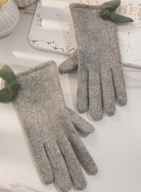 手套冬季女秋冬款加绒加厚天薄开车可爱骑行电动车棉羊绒羊毛保暖