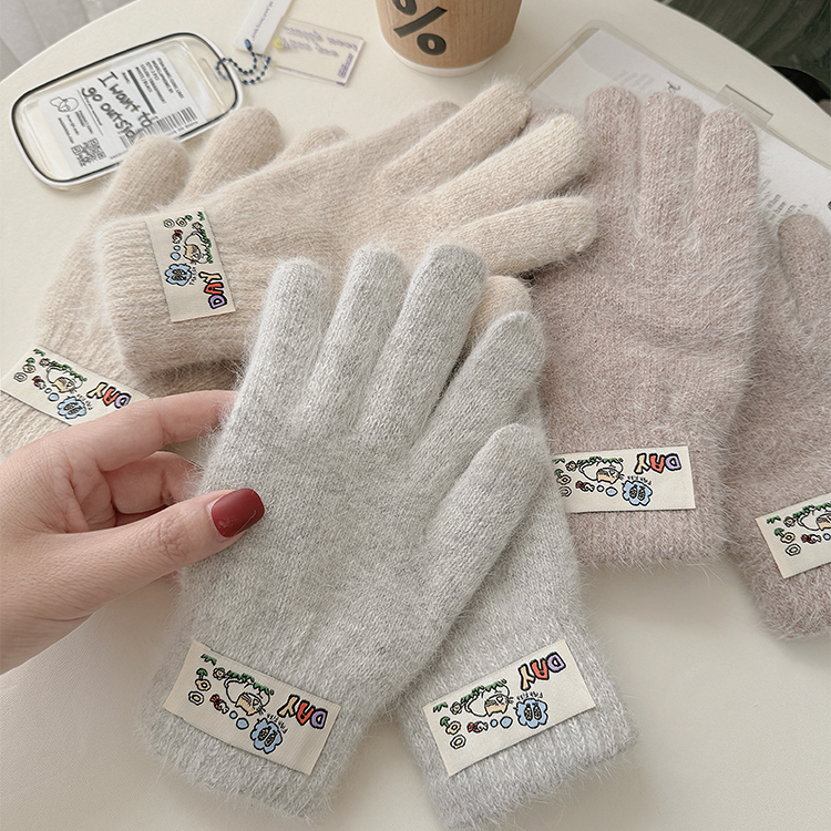 手套女冬季春秋款加绒毛线薄开车骑车电动车厚学生保暖冬天骑行