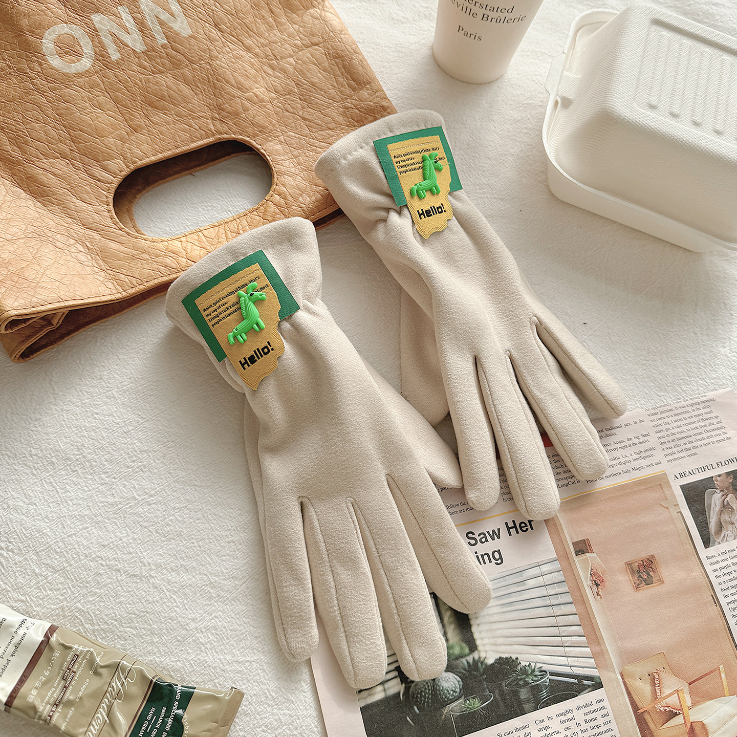 手套女冬季保暖加绒加厚防风可爱