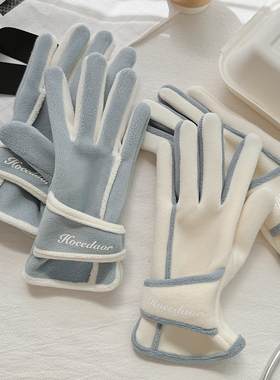 手套女款秋冬天开车户外加绒加厚防风保暖防寒电动车骑车骑行防寒