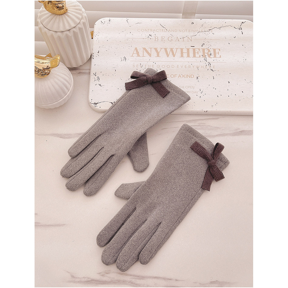 春秋款加绒加厚可爱妈妈防风手套