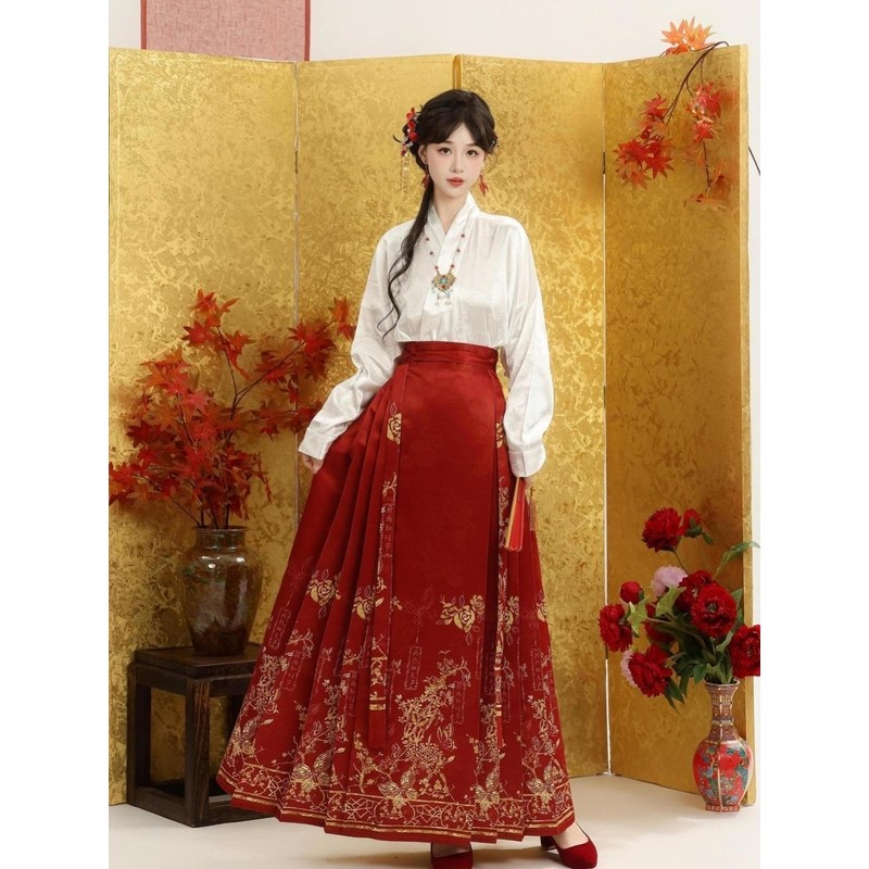 马面裙女初中生新中式明制汉服日常新款汉元素中国风日常春秋新款,女装/女士精品,汉服套装,淘宝优惠券,粉丝福利购,淘宝优惠卷