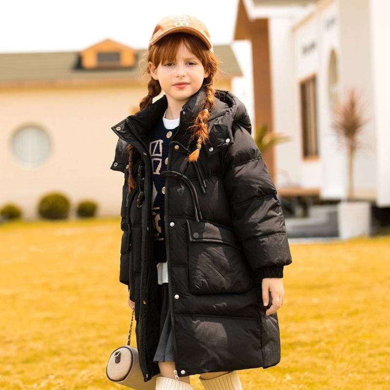 中大童超好看羽绒服女童2025冬季韩版洋气儿童中长款加厚冬装外套