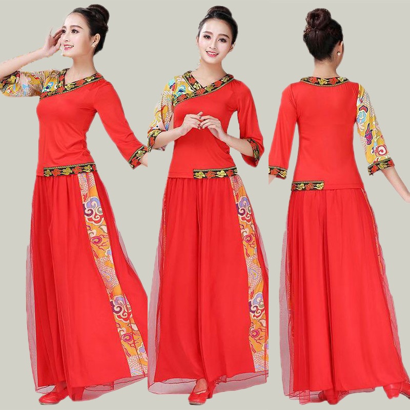 新款广场舞服装套装女秧歌服团队