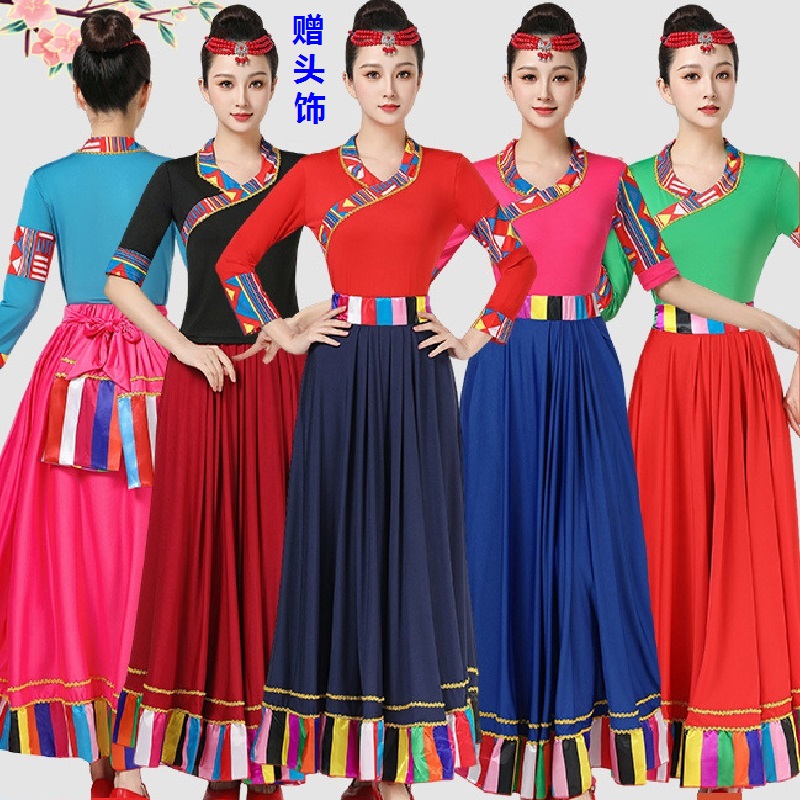 新款藏族蒙古舞蹈服表演出服装