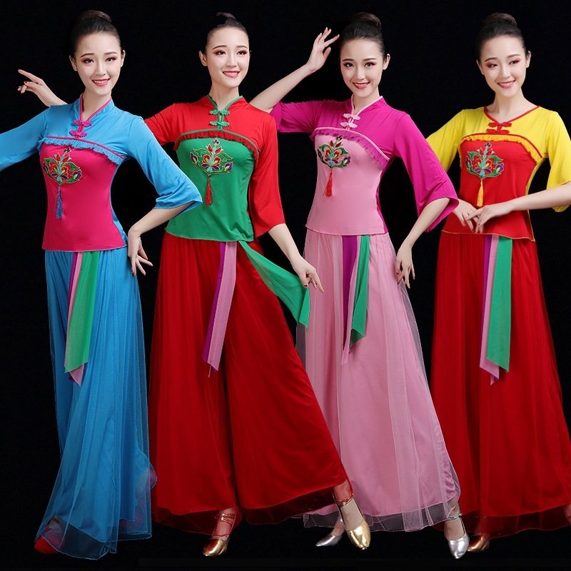 民族风跳舞衣演出服秧歌套装